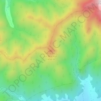 Topografische Karte Pico de los Machos, Höhe, Relief