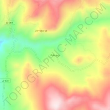 Topografische Karte Idabungo, Höhe, Relief