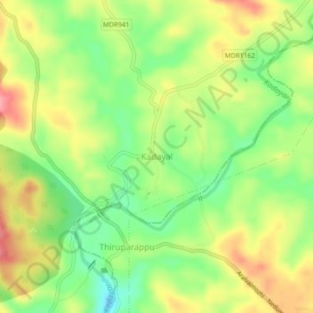 Topografische Karte Kadayal, Höhe, Relief