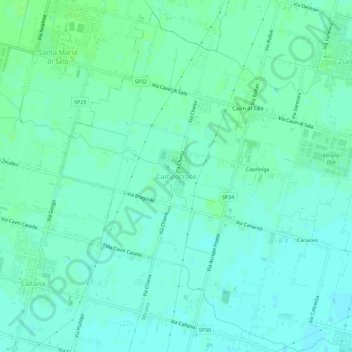 Topografische Karte Campocroce, Höhe, Relief