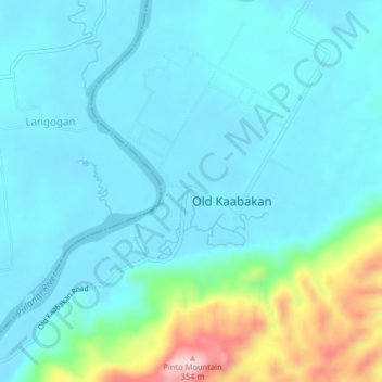 Topografische Karte Nanga-an, Höhe, Relief