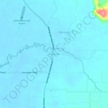 Topografische Karte Barurao, Höhe, Relief