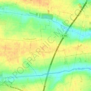 Topografische Karte Straehlen (II Zug), Höhe, Relief