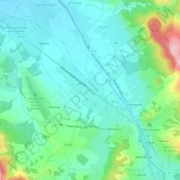Topografische Karte Lorp, Höhe, Relief