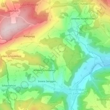 Topografische Karte Würzbrunnen, Höhe, Relief