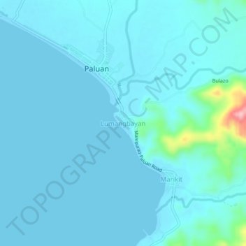 Topografische Karte Lumangbayan, Höhe, Relief