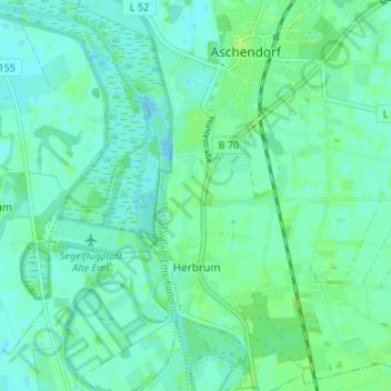 Topografische Karte Nienhaus, Höhe, Relief