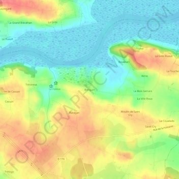 Topografische Karte Bringuin, Höhe, Relief