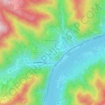 Topografische Karte Quitten, Höhe, Relief