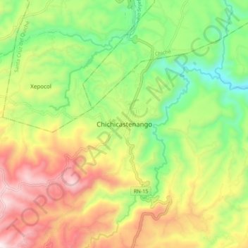 Topografische Karte Chichicastenango, Höhe, Relief