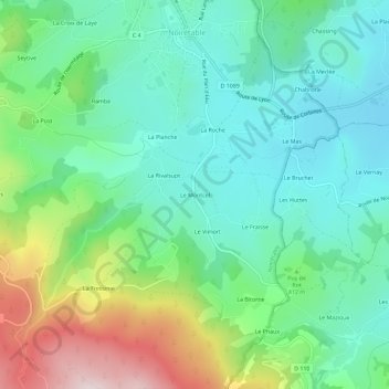 Topografische Karte Le Montcel, Höhe, Relief