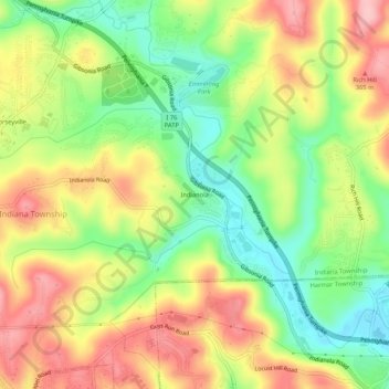 Topografische Karte Indianola, Höhe, Relief