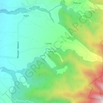 Topografische Karte Tabidiao, Höhe, Relief