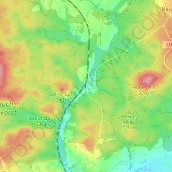 Topografische Karte Seehof, Höhe, Relief