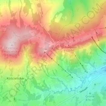 Topografische Karte Blachówka, Höhe, Relief