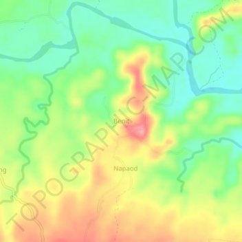 Topografische Karte Benit, Höhe, Relief