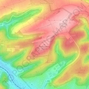 Topografische Karte Klinkenberg, Höhe, Relief