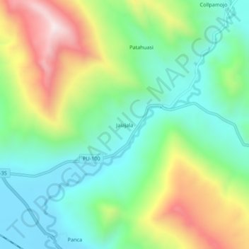 Topografische Karte Jalajala, Höhe, Relief