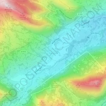 Topografische Karte Marsous, Höhe, Relief