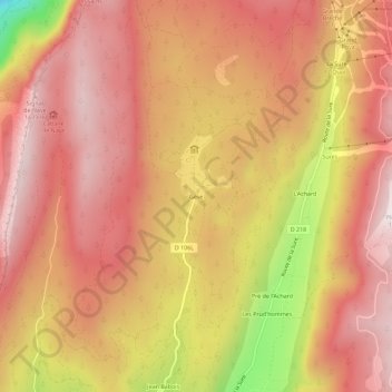 Topografische Karte Gève, Höhe, Relief