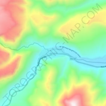Topografische Karte Las Loicas, Höhe, Relief