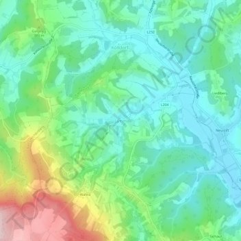 Topografische Karte Jamm, Höhe, Relief