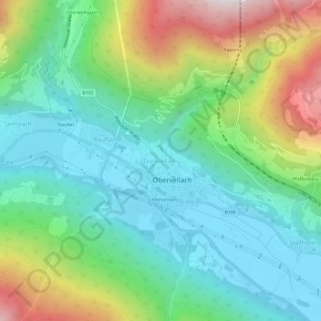 Topografische Karte Dürnvellach, Höhe, Relief