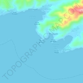 Topografische Karte Punta del Burro, Höhe, Relief