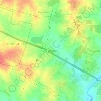 Topografische Karte Dasanapura, Höhe, Relief