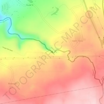 Topografische Karte Tinago Falls, Höhe, Relief
