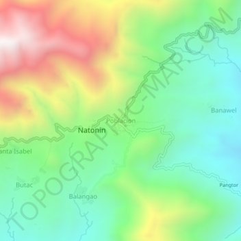 Topografische Karte Poblacion, Höhe, Relief