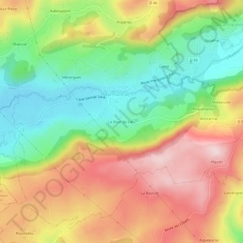Topografische Karte Le Bout du Lieu, Höhe, Relief