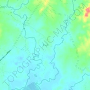 Topografische Karte Asid, Höhe, Relief