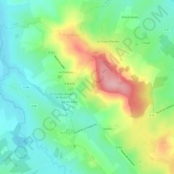 Topografische Karte La Marne Perau, Höhe, Relief