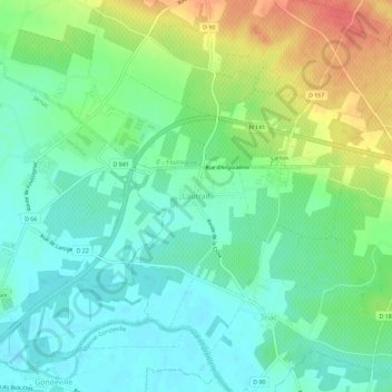 Topografische Karte Lautrait, Höhe, Relief