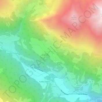 Topografische Karte Lü, Höhe, Relief