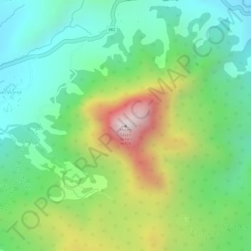 Topografische Karte Mount Sayao (Giron), Höhe, Relief