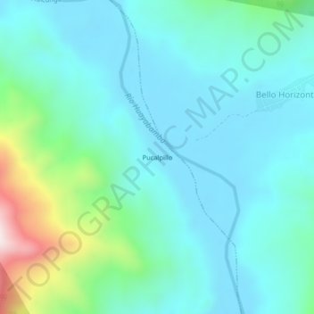 Topografische Karte Pucalpillo, Höhe, Relief