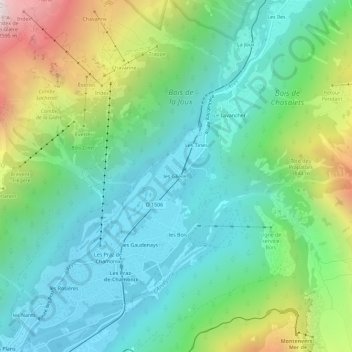 Topografische Karte Les Glières, Höhe, Relief