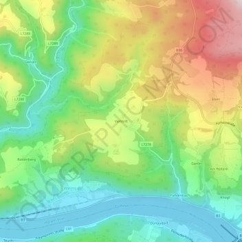 Topografische Karte Viehtrift, Höhe, Relief