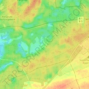 Topografische Karte Bienenwerder, Höhe, Relief