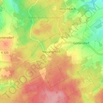 Topografische Karte Neuärgerniß, Höhe, Relief