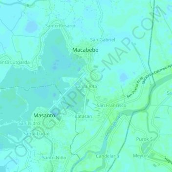 Topografische Karte Santa Rita, Höhe, Relief