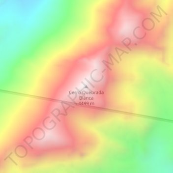 Topografische Karte Cerro Quebrada Blanca, Höhe, Relief