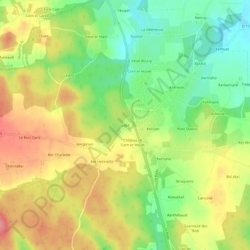 Topografische Karte Gabit, Höhe, Relief