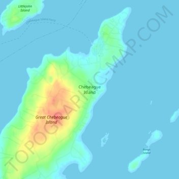 Topografische Karte Chebeague Island, Höhe, Relief
