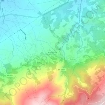 Topografische Karte Nabainhos, Höhe, Relief
