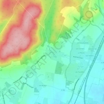 Topografische Karte Radon, Höhe, Relief