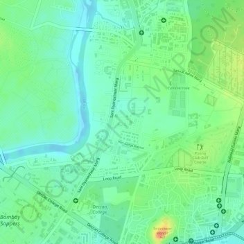 Topografische Karte Phulenagar, Höhe, Relief