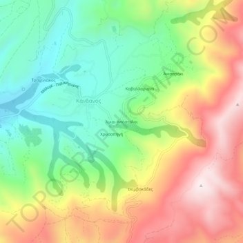 Topografische Karte Agioi Apostoloi, Höhe, Relief